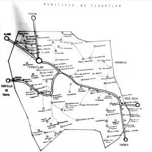 Mapa de Comunidades y Ejidos de Tihuatlán